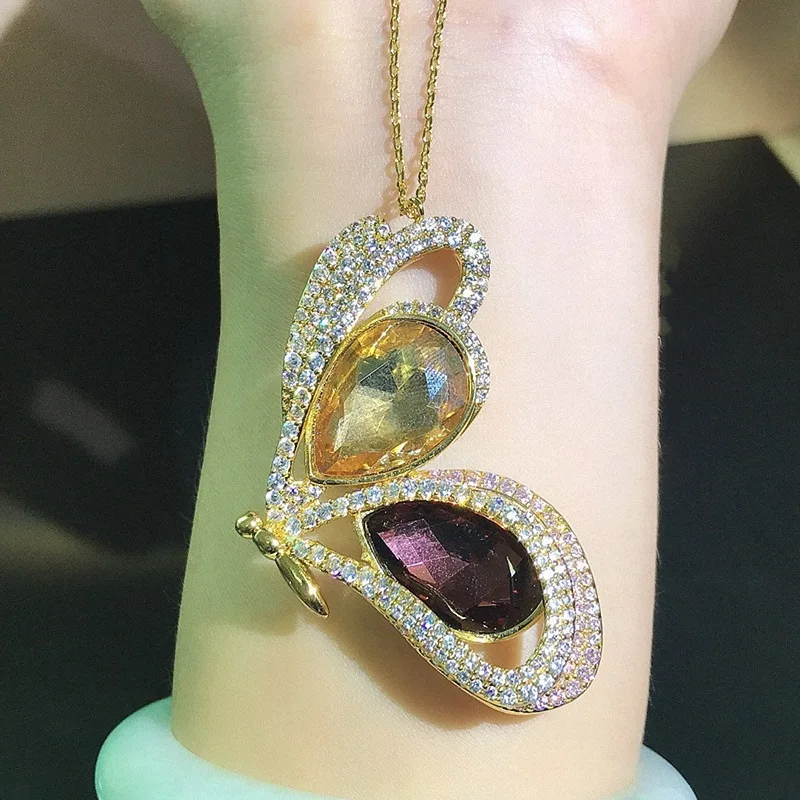 

Color Butterfly Necklace Fashion for Women Swa 1:1 Gold Color