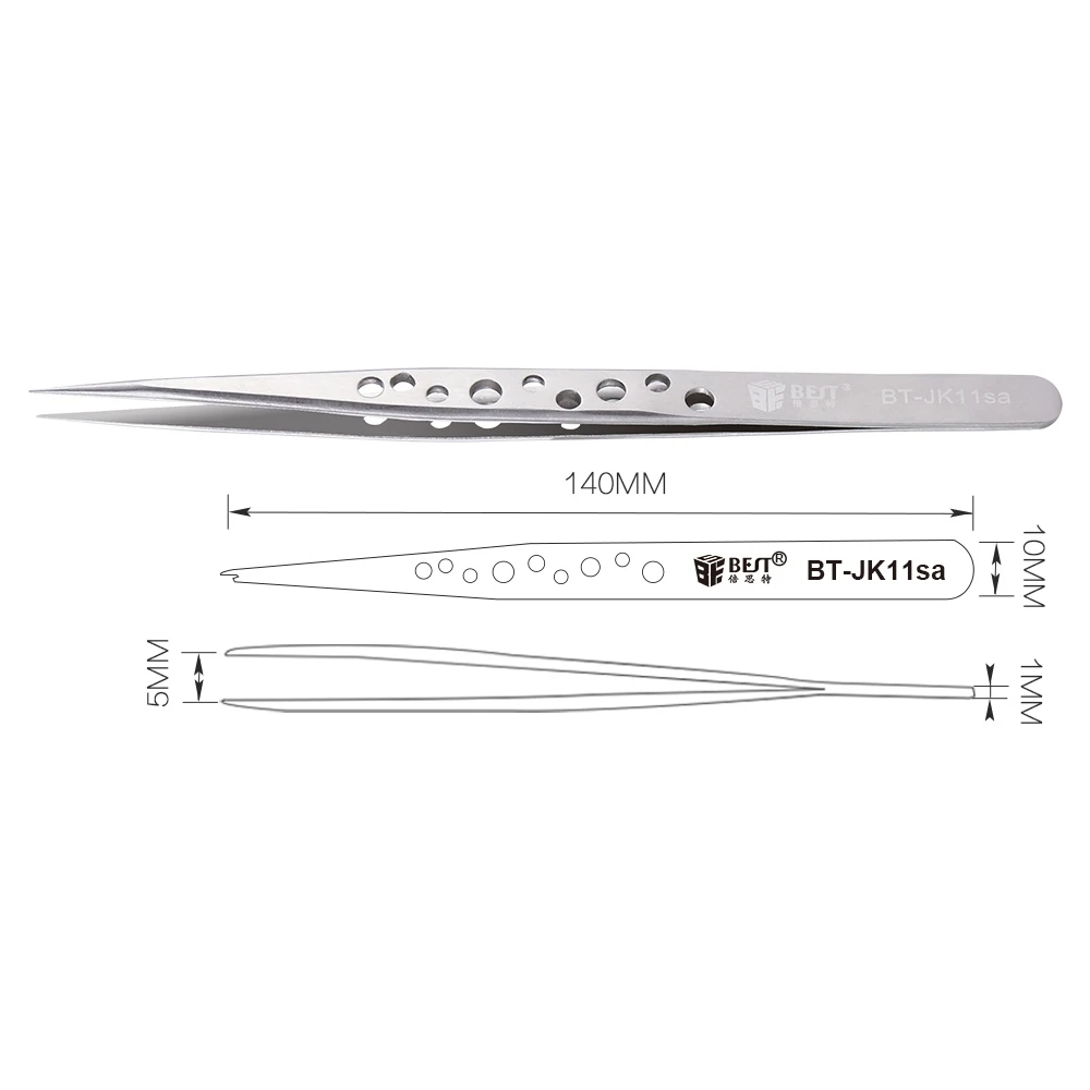 BST JK11SA Professional мобильный телефон Электрический точный пинцет с прямыми зубцами из