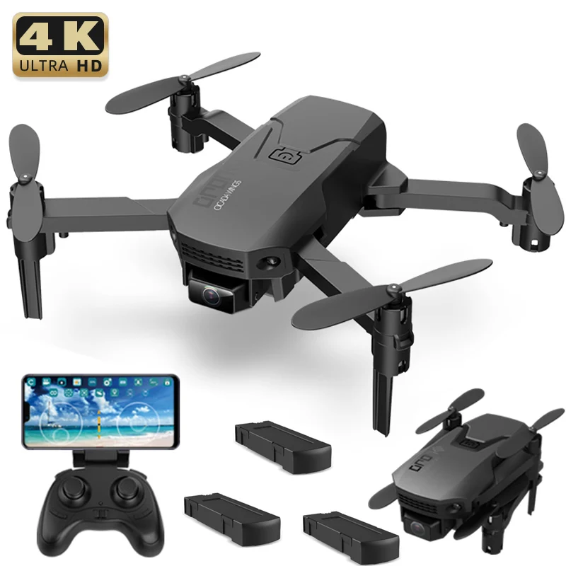 Мини Дрон с HD 4K двойной камерой профессиональный Квадрокоптер Wi Fi полет вертолет