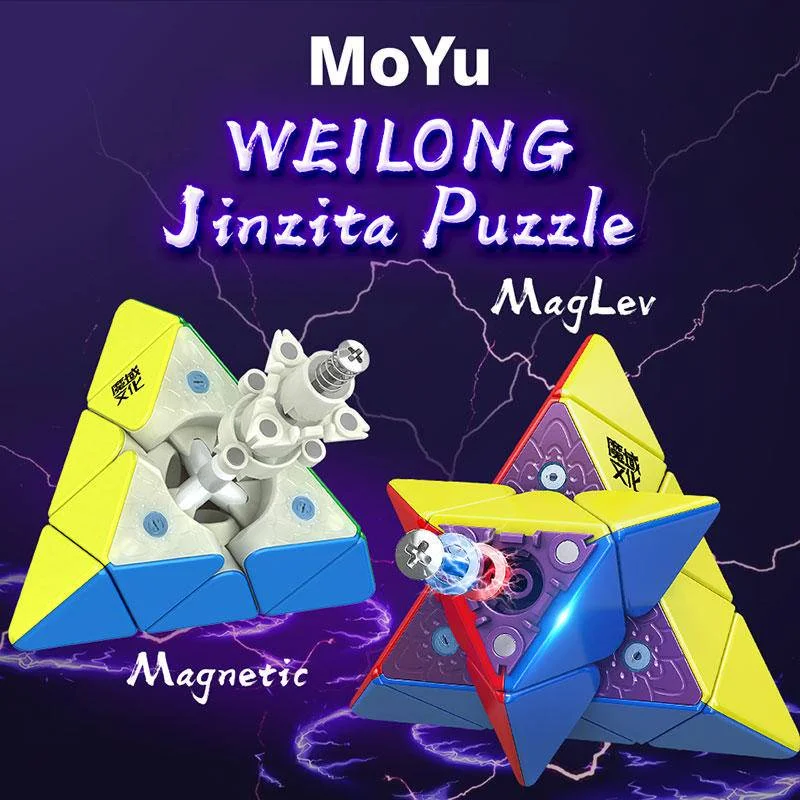 

New MoYu Weilong Pyramid Maglev 3x3 Cubing Speed Magic Puzzle Strickerless Triangle Magnetic 3x3x3 Cube Intelligence Toys