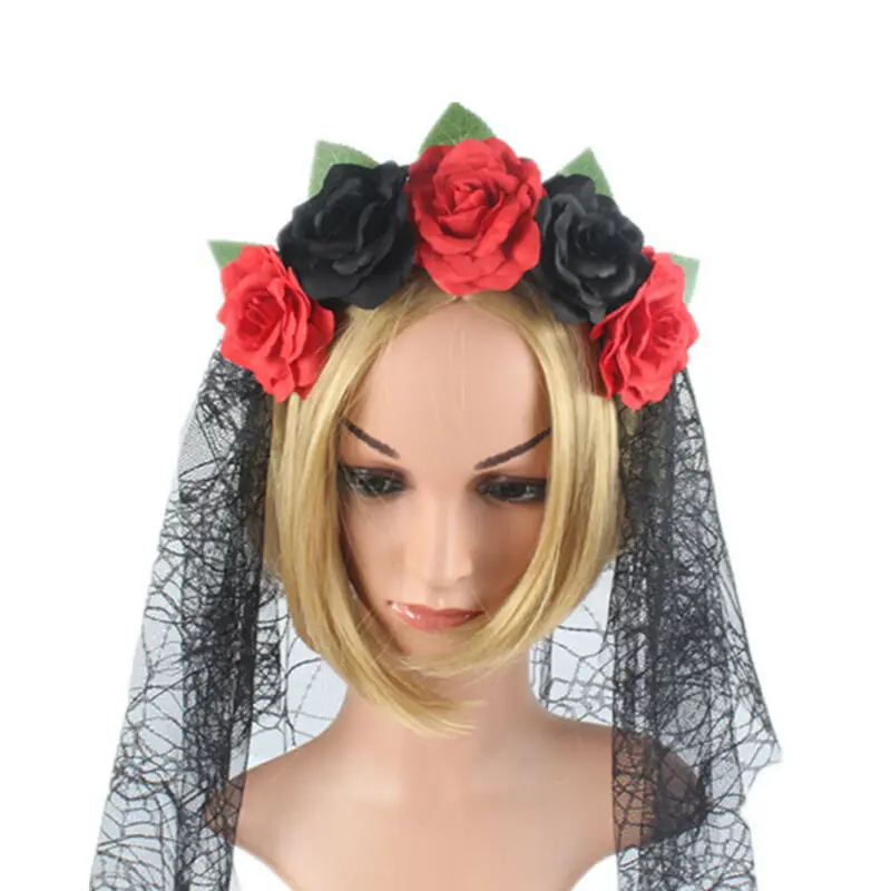 Ободок для волос на Хэллоуин с черепом и хризантемой 1 шт. | Дом сад