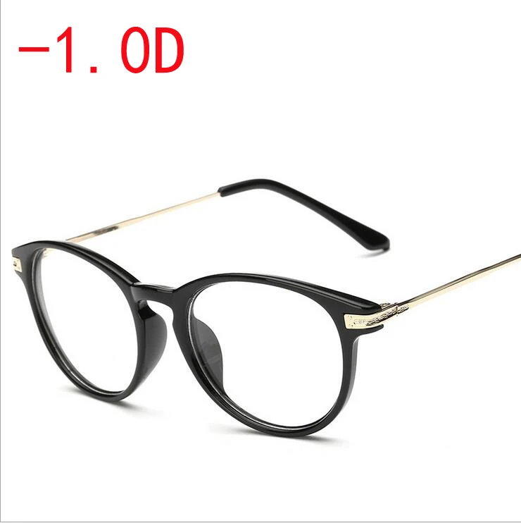 myopia 100 Ретро очки в желтой оправе для близорукости, модные очки для близорукости для женщин и мужчин-100-150-200-250-300-350-400-450-500-600 - Цвет оправы: myopia 100
