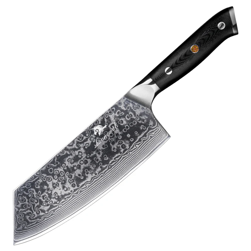 Shuangmali 8 Inch Chinese Chef Knife VG10 Damascus Steel Slicing Knives Sharp Cutting Tools Vegetable Cleaver | Дом и сад