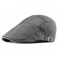 new men mesh berets visor hats summer fashion vintage flat caps casual cotton adjustable sun hat beret for mens