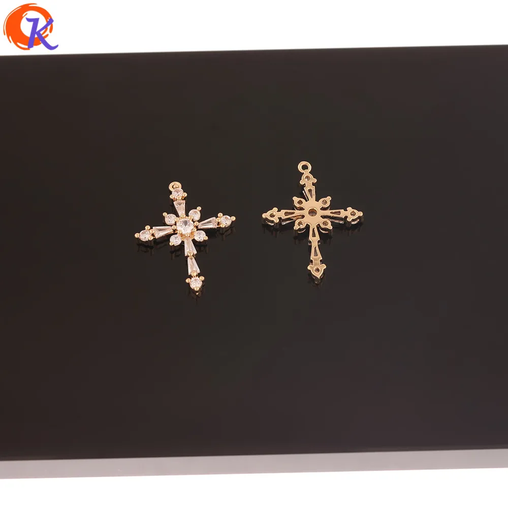 

Cordial Design 30Pcs 17*23MM CZ Charms/Jewelry Accessories/Hand Made/Cross Shape/DIY Making/Earring Findings/Rhinestone Pendant