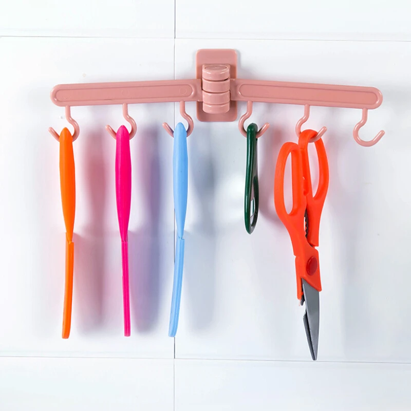 Поворотная полка на 180 градусов клей 6 крючков вешалка для полотенец подвесной