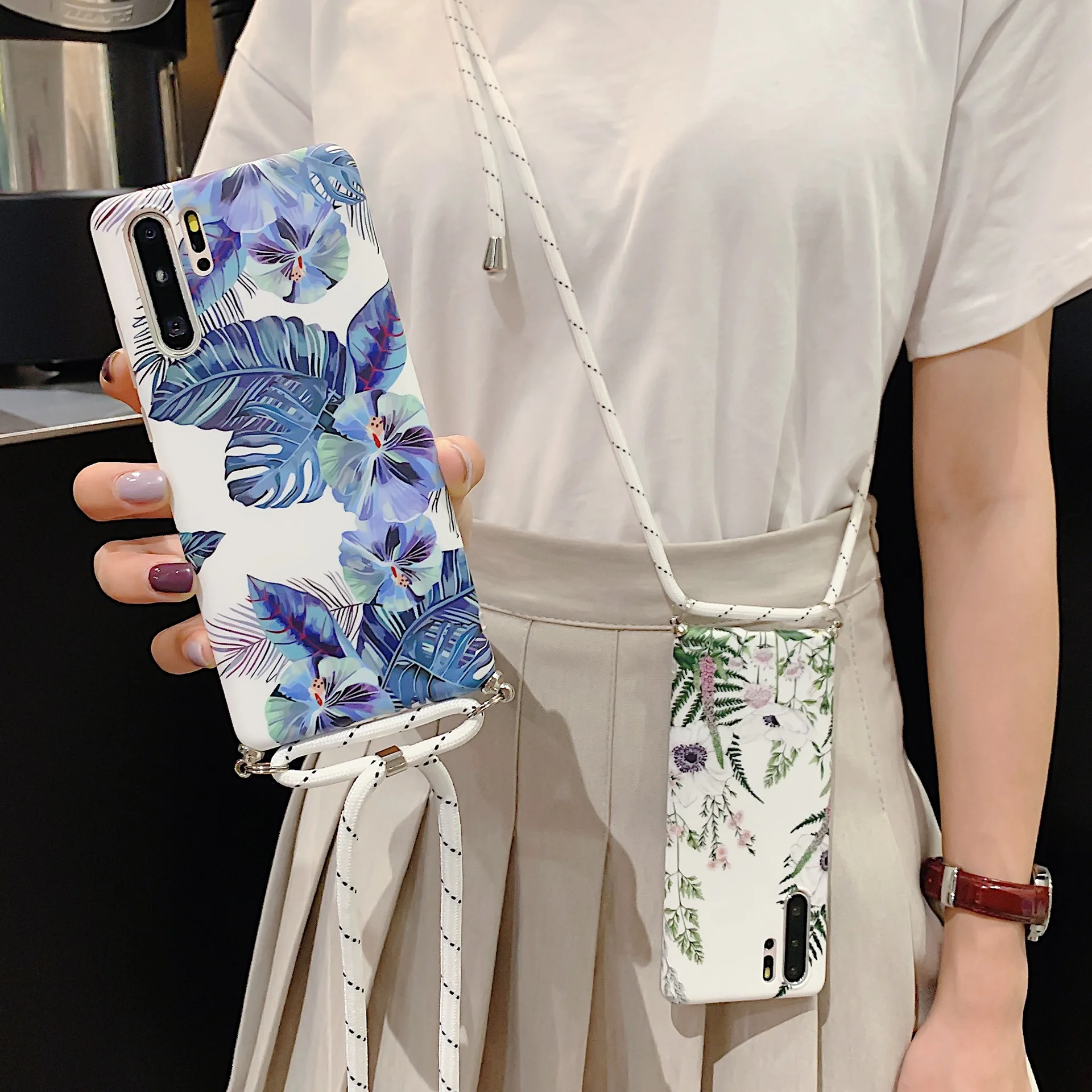 Чехол для huawei P40 P30 P20 mate 20 X pro lite nova 5 мягкий силиконовый ремень с цветами