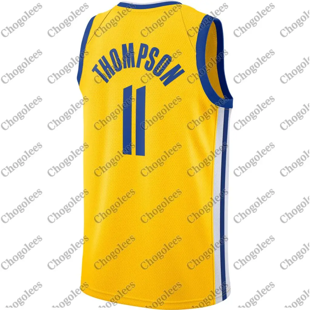 

Men Basketball Jersey Klay Thompson Golden State Finished Swingman Jersey Gold Statement Edition