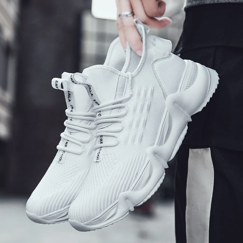 

Men's Shoes Portable Breathable Running Shoes Black White Sneakers Comfortable Walking Jogging Casual 2021 New Men Shoes Zapatos