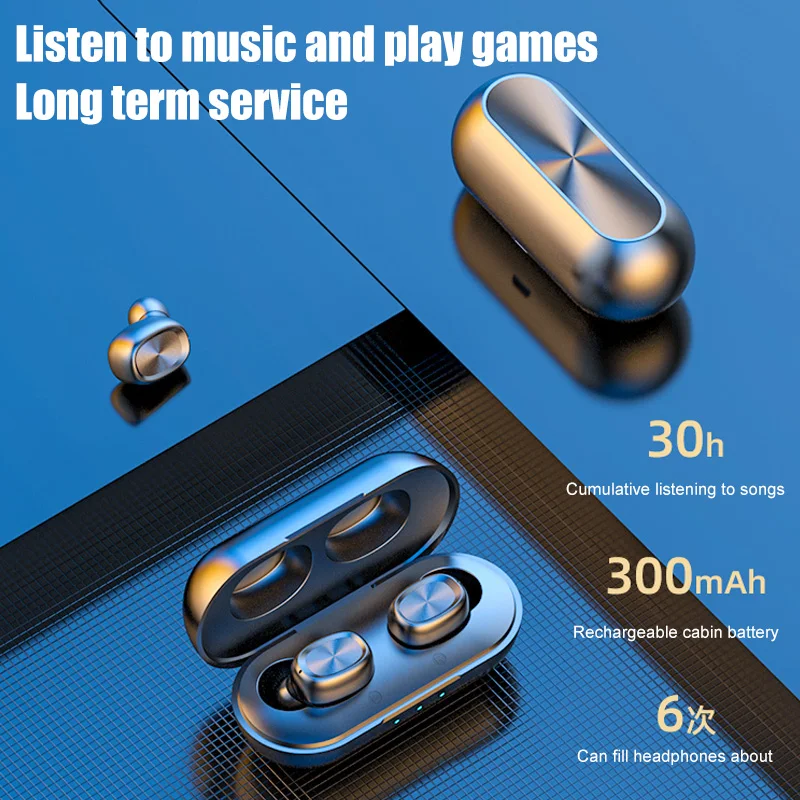 Наушники-вкладыши TWS Bluetooth наушники с мини-зарядным устройством Шум-снижение