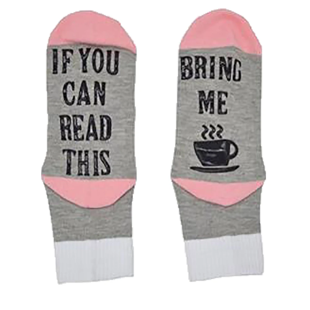 

Funny Saying Nonskid Socks If You Can Read This Bring Me Some Coffee Cotton Crew Dress