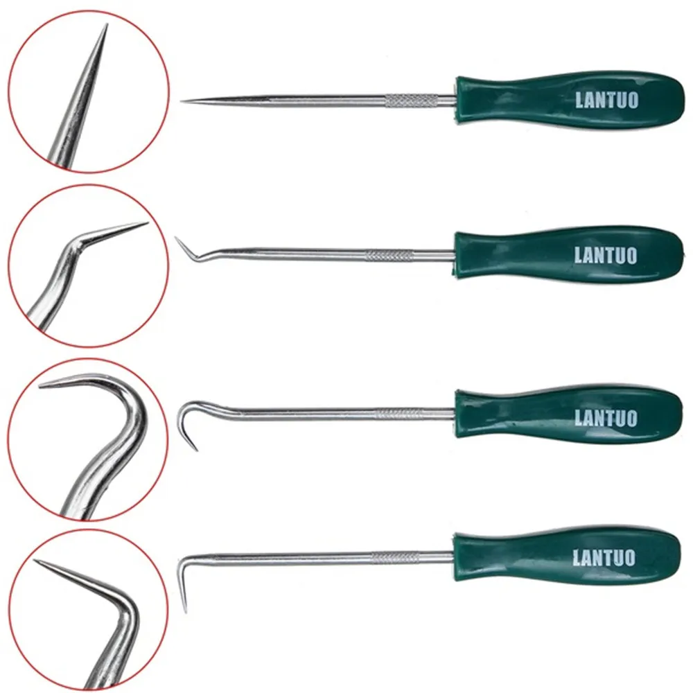 

Hot Sale 4Pcs 135mm Car Auto Vehicle Oil Seal Screwdrivers Set O-Ring Seal Gasket Puller Remover Pick Hooks Repair Tools For Car