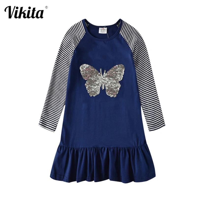 Двустороннее платье для девочек с изображением сердца и бабочек | Мать ребенок