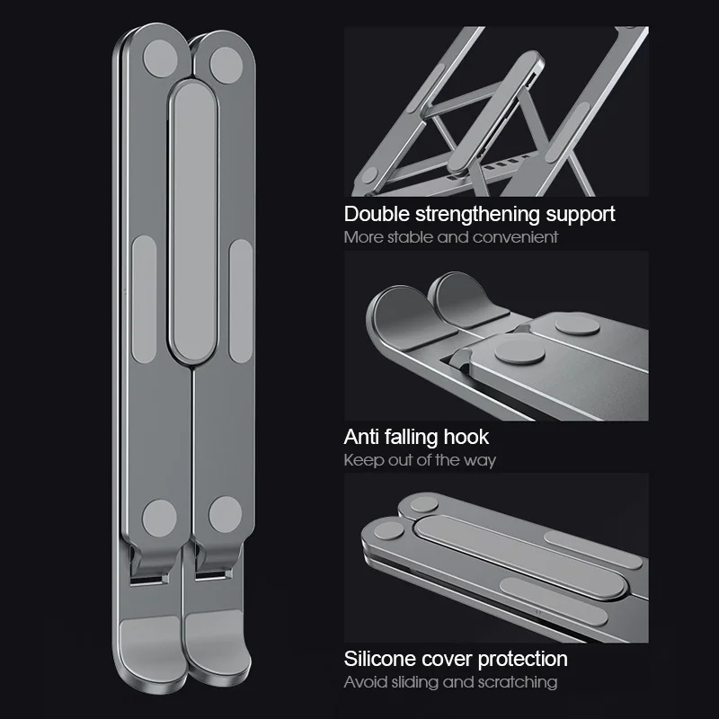 

Portable Laptop Stand Foldable Notebook Base Holder For Macbook Pro Air Lapdesk Bracket Computer Support Cooling Pad Riser