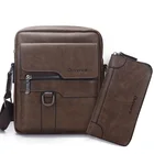 Модная мужская сумка на плечо для ipad 10,5 дюйма, мужские сумки через плечо из искусственной кожи, деловые коричневые однотонные мессенджеры с клапаном, 2020