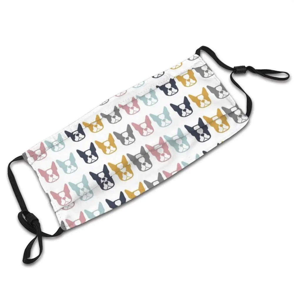 

Boston Terriers In A Row - Multi Colored Boston Dogs : Color Series 2 Anti Pollution Dust Face Mask Washable And Reusable Pm2.5