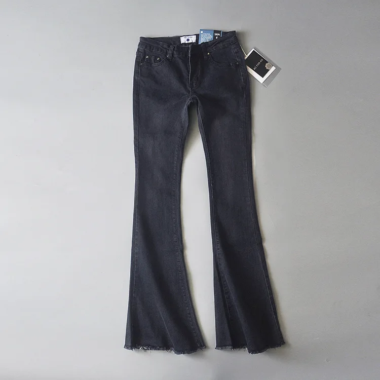 

New High Waist Jeans Blue Black Flare Jeans For Women Denim Skinny Womans Jeans Female Wide Leg Jeans Ladies Pants