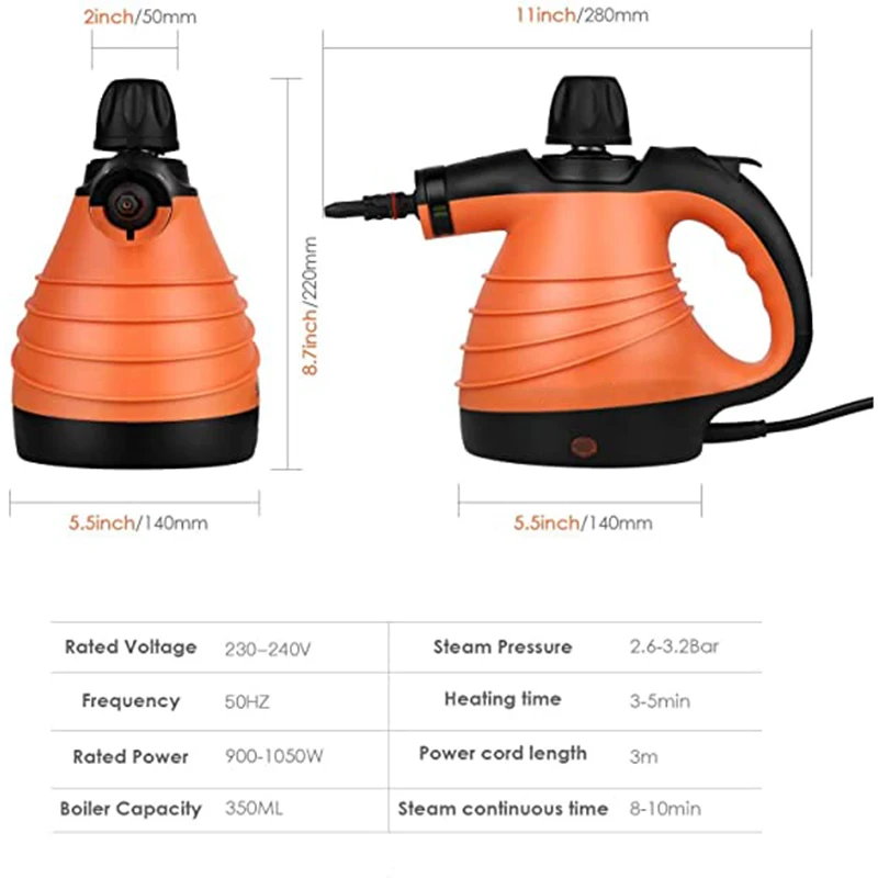 Ручной паровой очиститель 9 шт. многофункциональный домашний котел под давлением