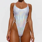 2020 сексуальный сверкающий Блестящий женский купальник, Цельный купальник, Женский монокини с высоким вырезом, с открытой спиной, купальный костюм, купальный костюм, боди