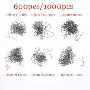 600 шт., предварительно разрезанный степлер из нержавеющей стали, 0,8 мм, 0,6 мм, скобы для горячего степлера для ремонта пластика, бампера автомобиля