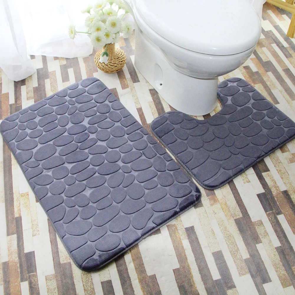 Фланелевая крышка для унитаза 2 шт. коврики ванной мягкий пол домашний