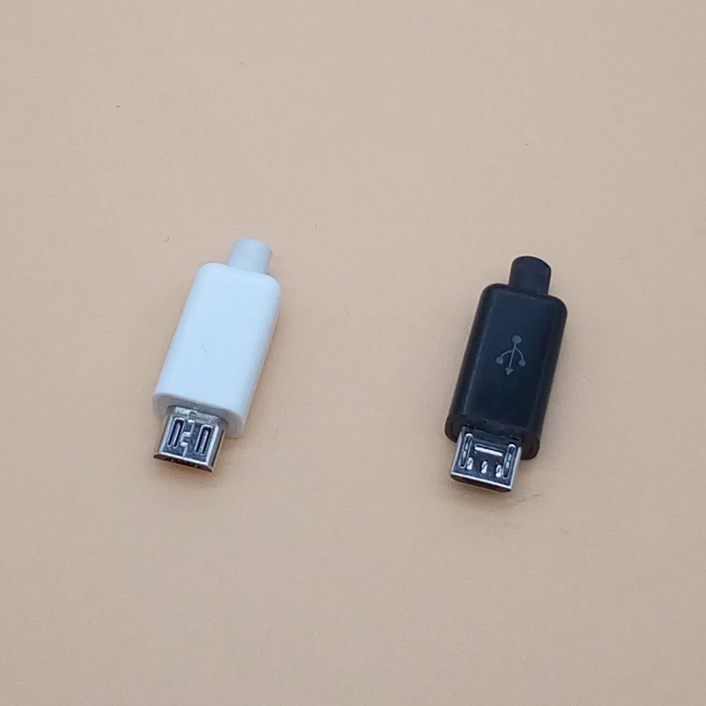 50 шт. DIY Micro USB 2 0 Тип B Мужской 5pin 4 части в 1 сборке Разъем гнездо провода/USB кабель