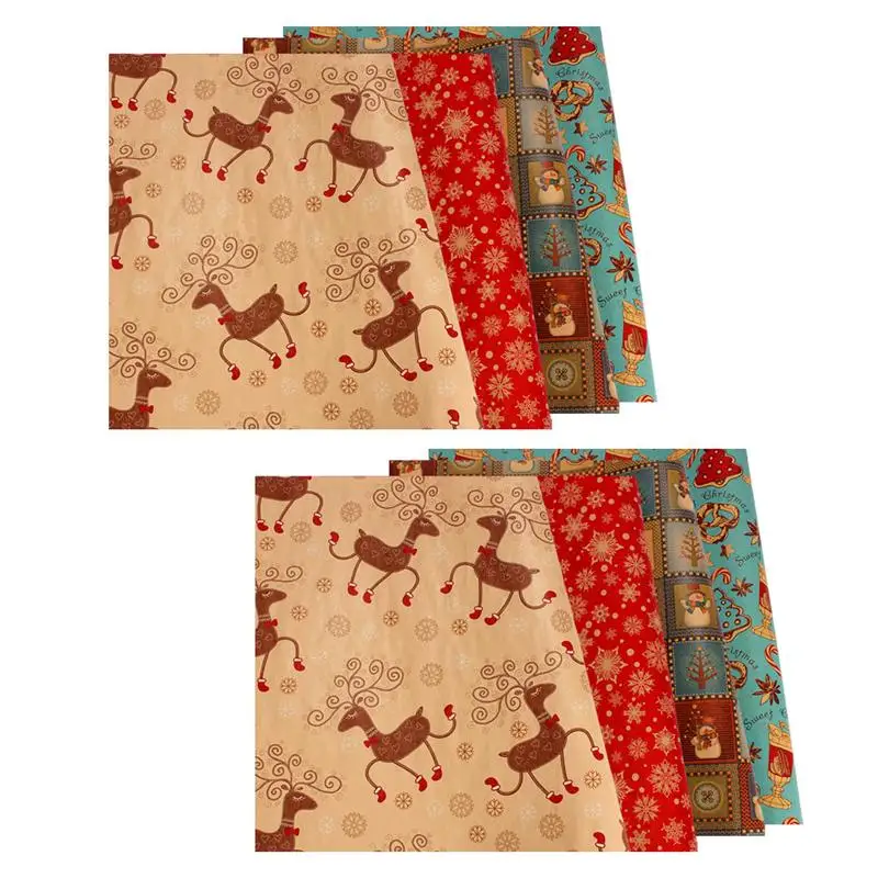 

20 Sheets Delicate Christmas Kraft Paper Christmas Gifts Wrapping Paper Christmas Party Gift Box Packing Paper