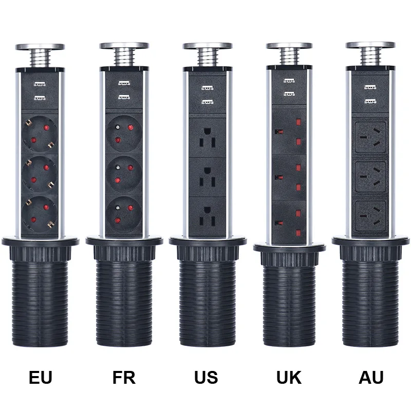 Новинка 23 Выдвижная розетка для кухни с USB-портом 16 А переменного тока в стандартная вилка стандарта EU FR UK US AU (art.: 3920b930bdfa7) - 3920b930bdfa7