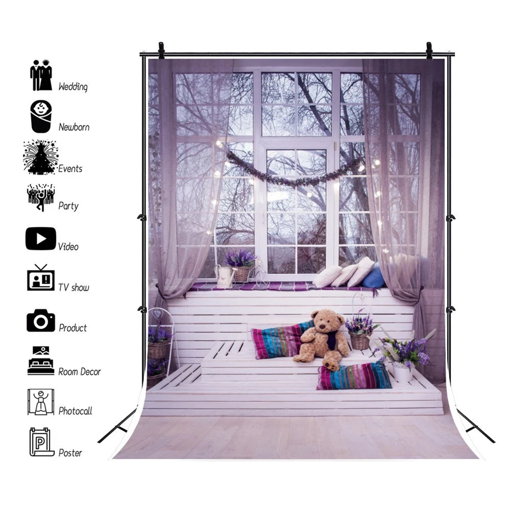 

Baby Room Interior Window Curtain Floor Baby Portrait Backdrop Vinyl Photography Background For Photo Studio Photophone Shoot