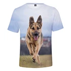 Индивидуальная футболка с 3D-принтом, футболка с немецкой овчаркой для мужчин и женщин, милая Одежда для собак, молодежная летняя модная футболка с немецкой овчаркой