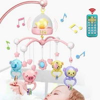 0 12 months baby remote control rotating musical crib mobile bed rattle bell toy