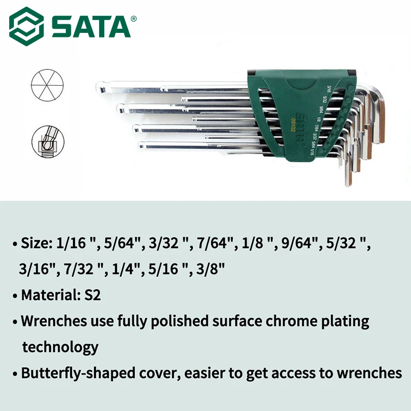 SATA 12 шт. Империал Набор шестигранных ключей шестигранный ключ дюймовый стандарт