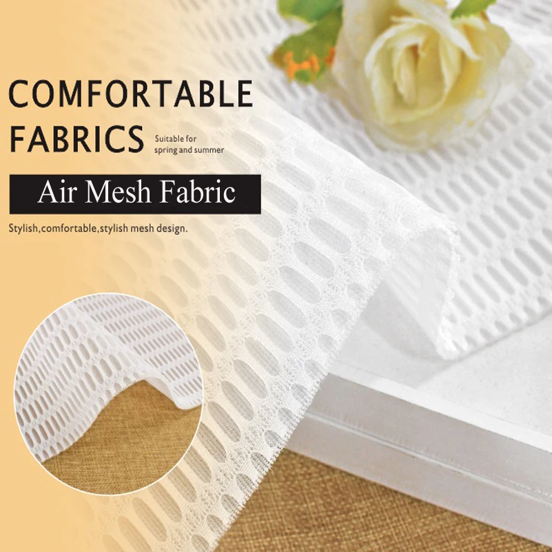 

White Long Hole Air Mesh Fabric for Car Wiper Mesh Breathable DIY Handmade Clothes Per Meters