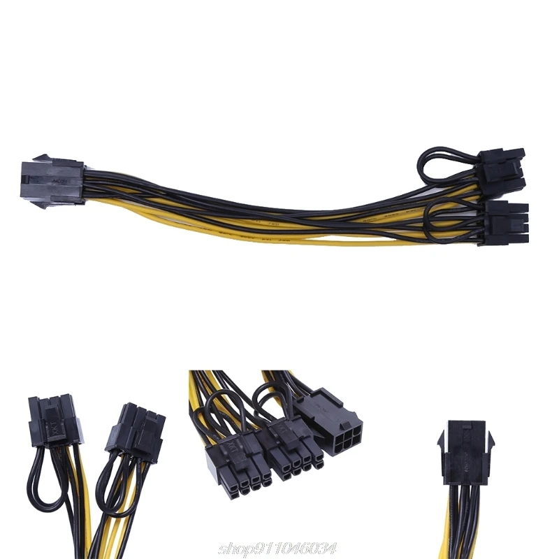 

PCI-E 6-Pin Female To Dual 8-Pin (6+2 Pin) Male Video Card Power Adapter Cable F03 21 Dropshipping