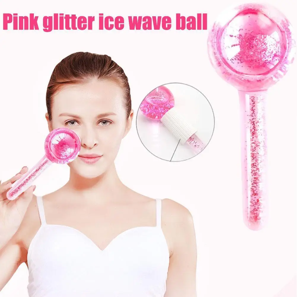 

2pcs Large Beauty Ice Hockey Energy Beauty Crystal Ball Facial Cooling Ice Globes Water Wave Face and Eye Massage Skin Care
