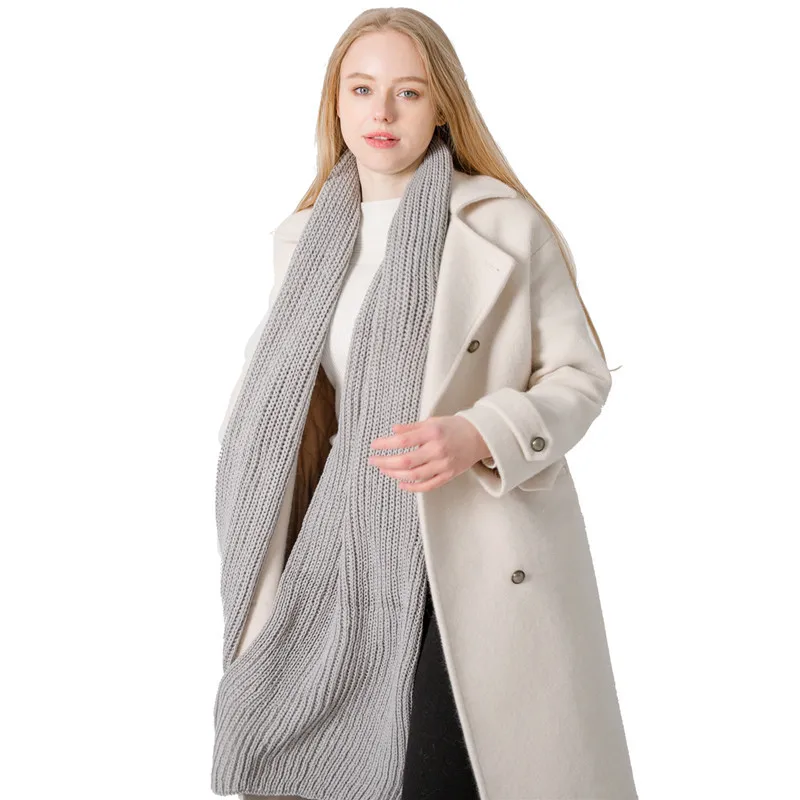 Корейская версия осенне зимнего Нового Акрилового однотонного шерстяного шарфа