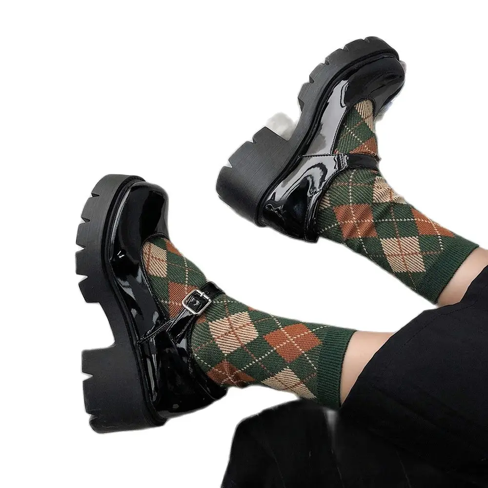 

Spring/summer 2021 new women's shoes thick soles single shoes high heels women retro British style small leather shoes