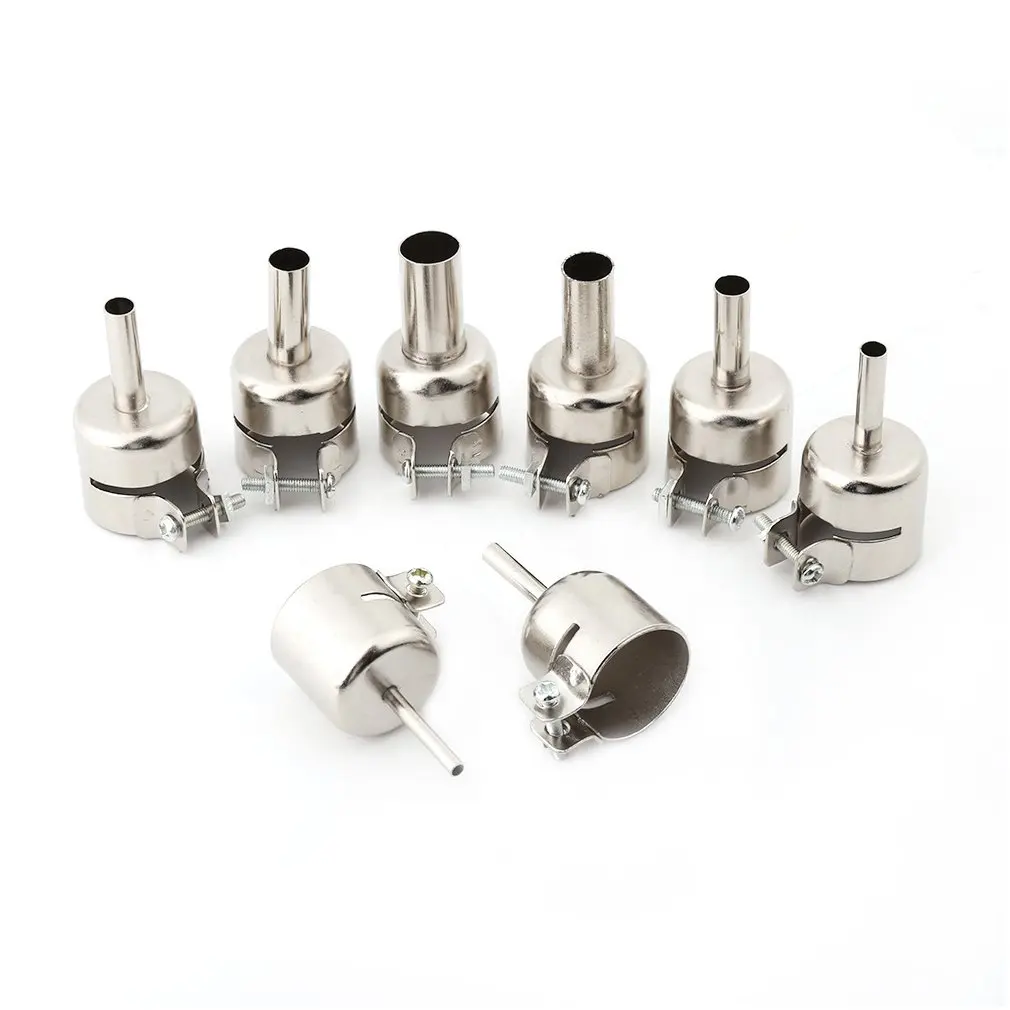 

8Pcs/Set Stainless Steel Nozzle Kits for Hot Air Soldering Station Repair Tools Heat Tool Heat Gun Air Nozzles Accessories