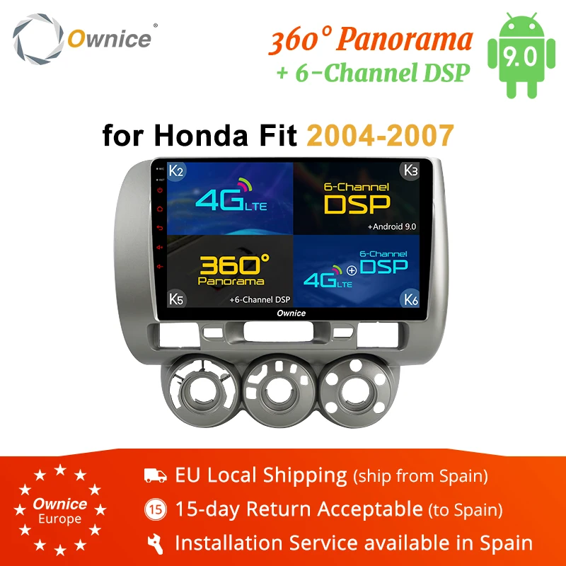 Ownice K1 K3 K5 K6 Android 9,0 радио автомобиль gps Navi мультимедийный плеер для Honda Fit Jazz 2004 2005 2006 2007 4G 360 панорама DSP