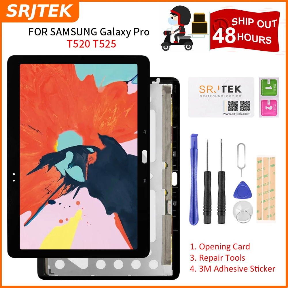 ЖК экран Srjtek для Samsung Galaxy Pro T520 SM T525 дисплей Матрица сенсорный дигитайзер Датчик в