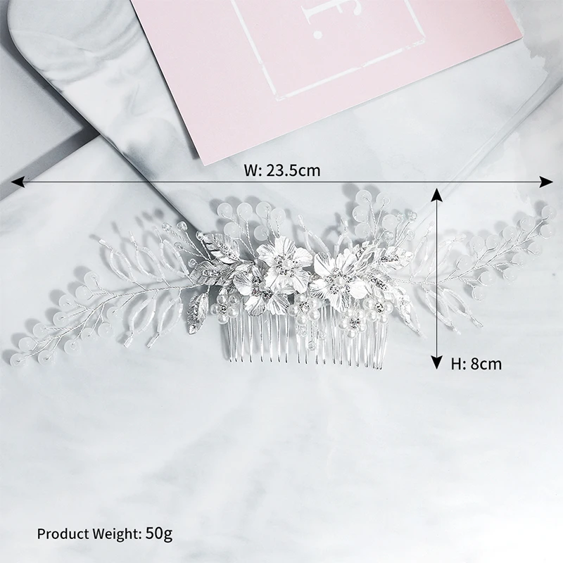 Классическая Свадебная расческа Miallo для волос с цветами свадебные украшения