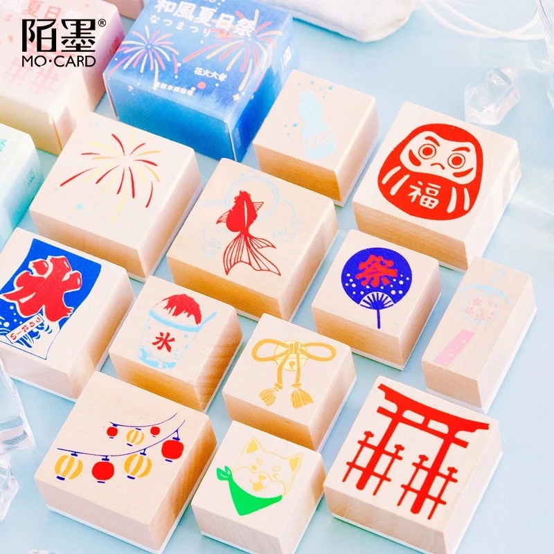 

Vintage Stamp Japanese Style Daily Life Pattern DIY Wooden Rubber Stamps for Scrapbooking Stationery Scrapbooking Standard Stamp