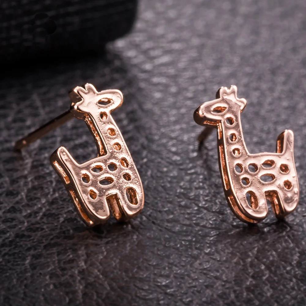 Гвозди для ушей в виде жирафа гальванизированные гвозди из розового золота с