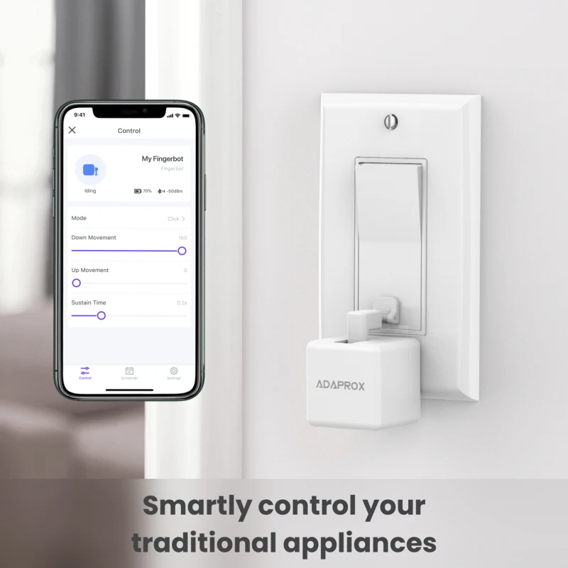 

Умные механические ручки Adaprox USB Fingerbot самый маленький робот Smart Life/TUYA/ Adaprox приложение работает с Alexa Google Assistant