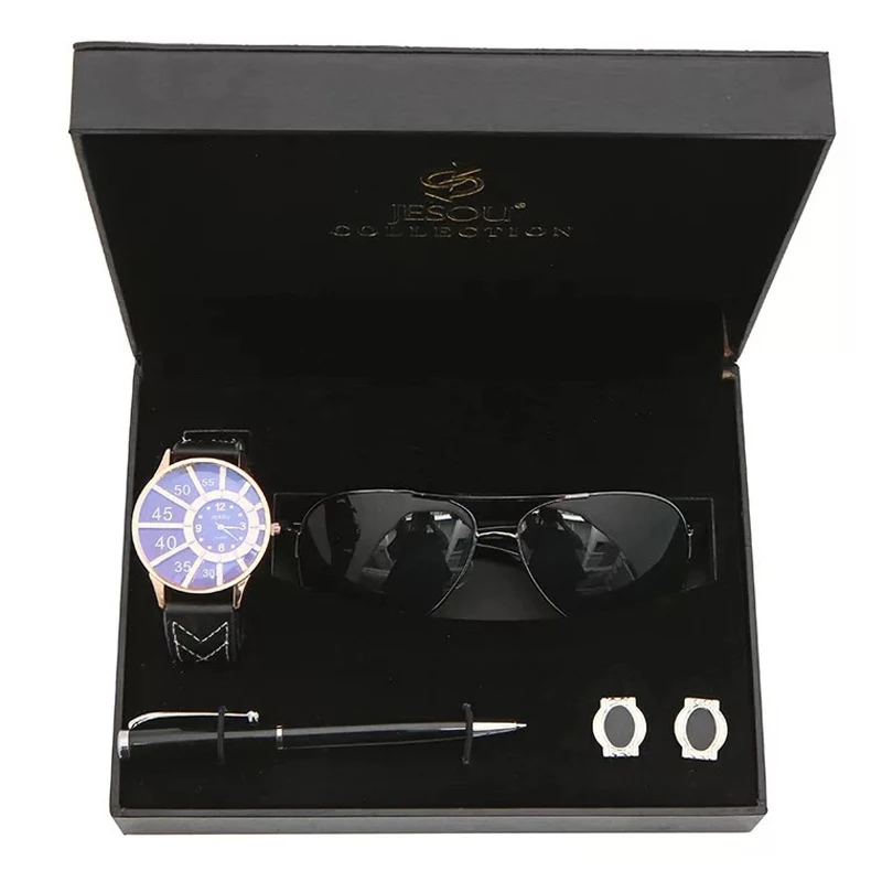 Набор мужских часов кварцевые наручные часы в деловом стиле шариковая ручка