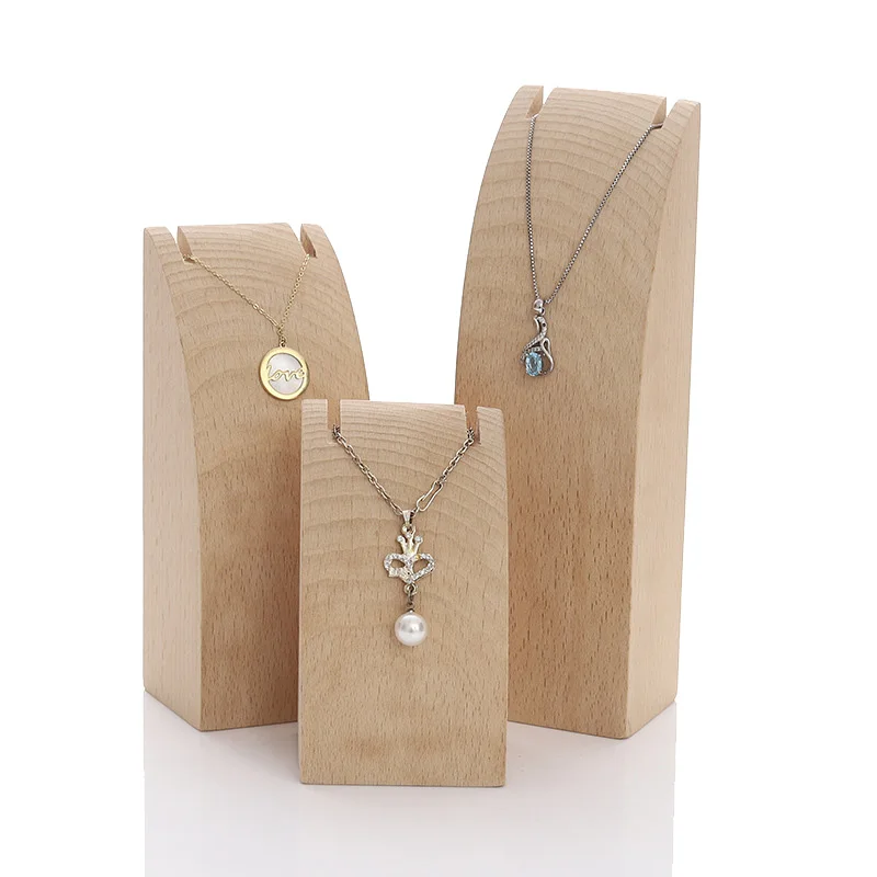 

24Pcs Solid Wood Earrings Bracelets Necklaces Shelf Jewelry Shoot Display Household Display Props