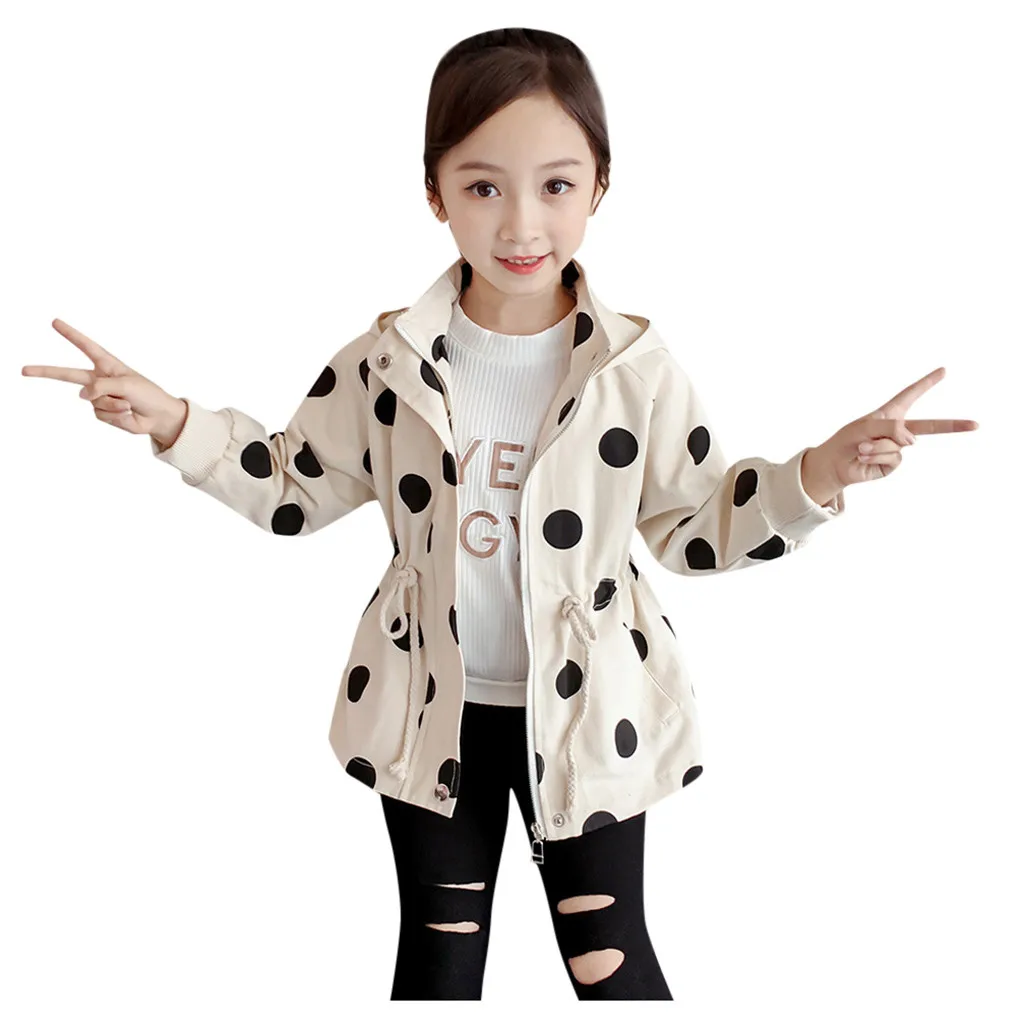 Толстовка в горошек с капюшоном для маленьких девочек ARLONEET верхняя одежда