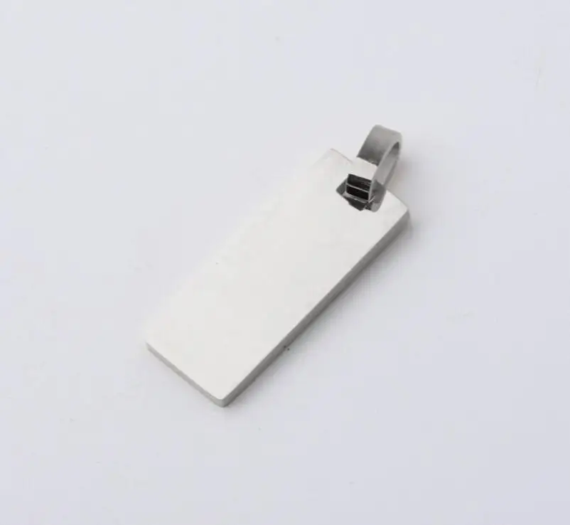 Модные 10 штук Прямоугольные пустые подвески с застежками, зеркальная полировка из нержавеющей стали для изготовления ожерелий, браслетов, брелоков.