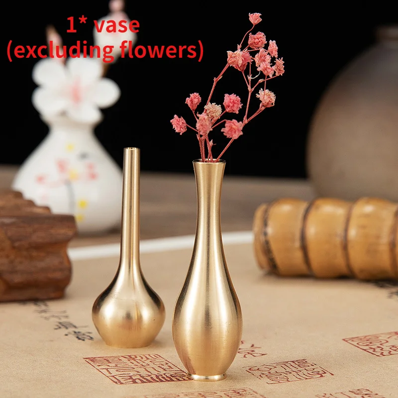 Мини Чистая медь Золотая ваза домашнего декора гостиной настенные украшения