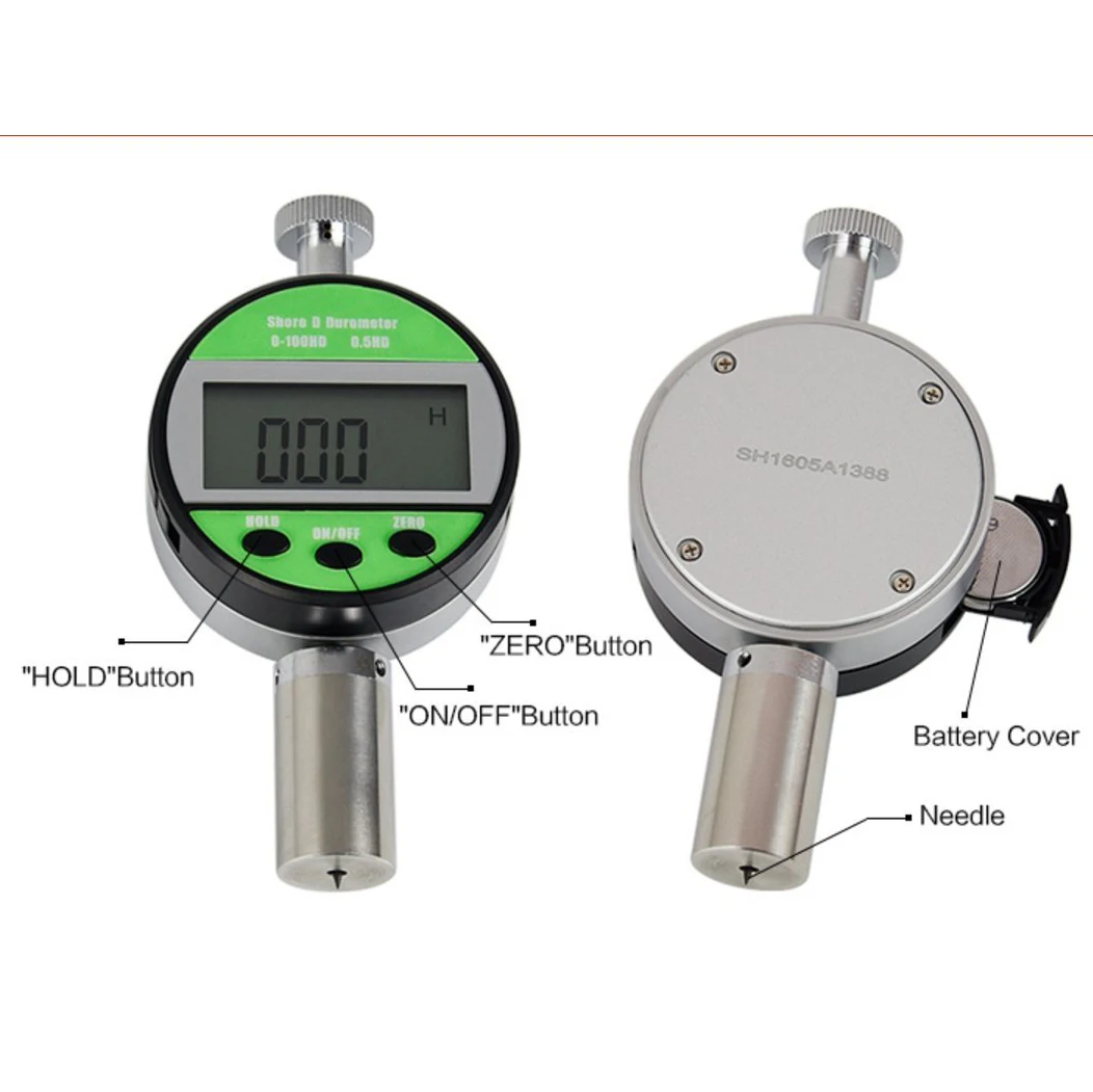 Цифровой тестер твердости Shore D измеритель резины пластика кожи воска диапазон 0 ~